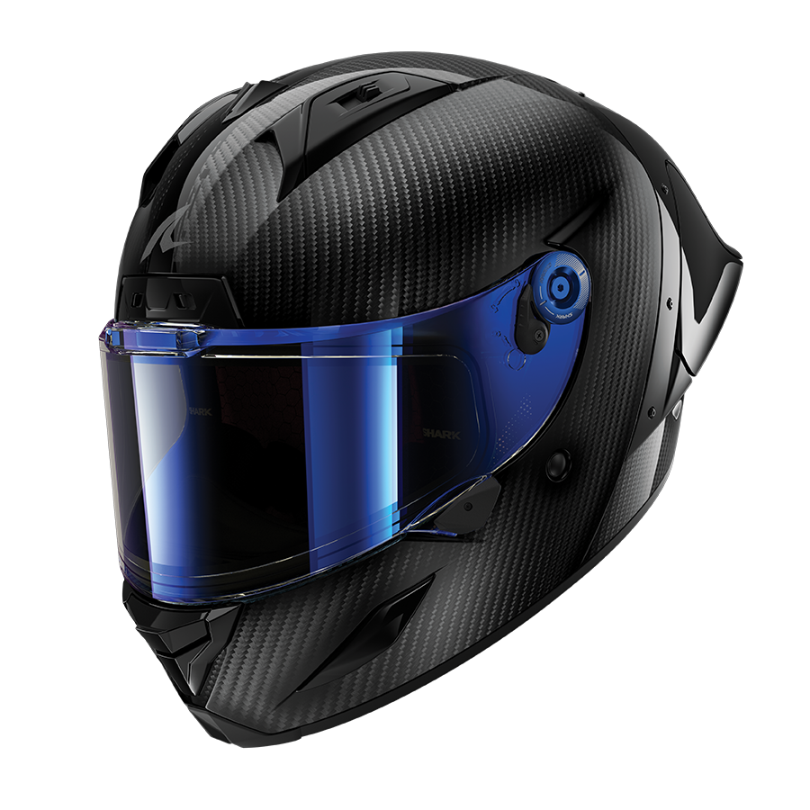 Motorcycle helmet - AERON Full Carbon Carbon Anthracite Carbon - IRID Blue
