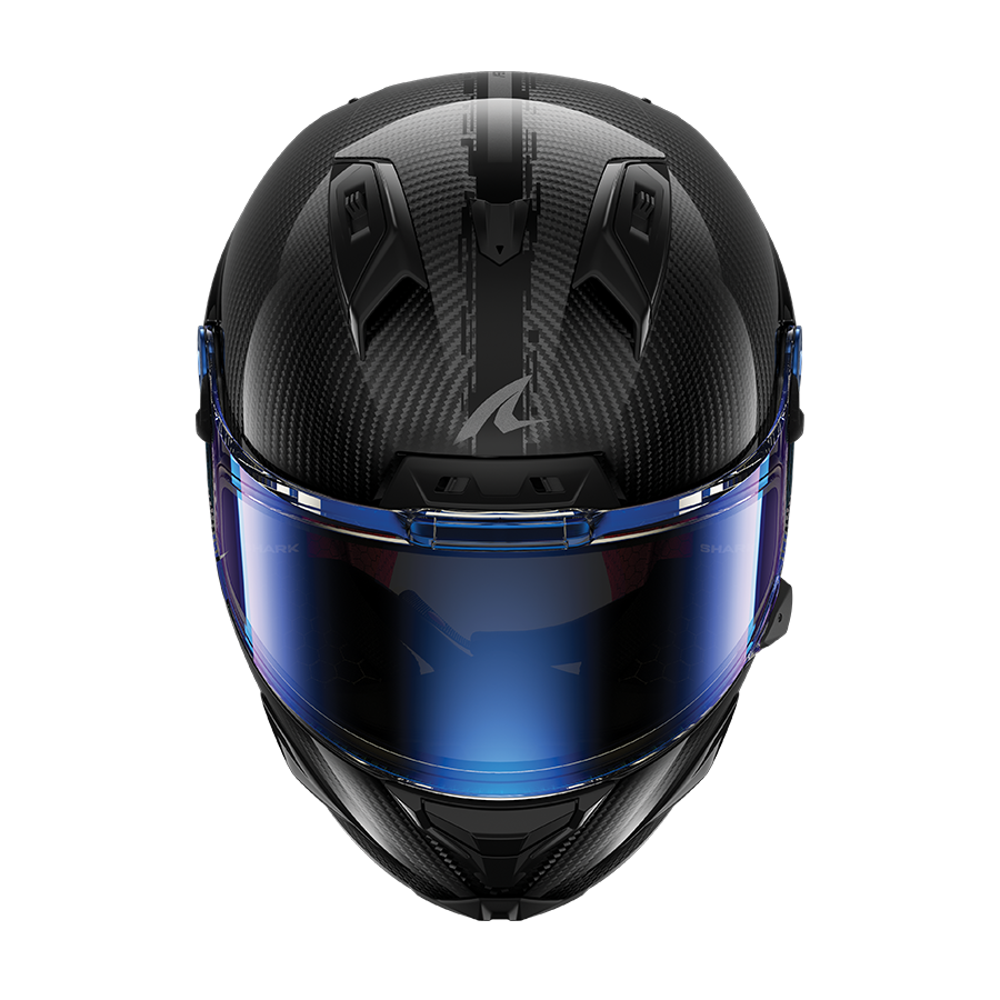 Motorcycle helemt - AERON GP Full Carbon Carbon Anthracite Carbon - IRID Blue - 3