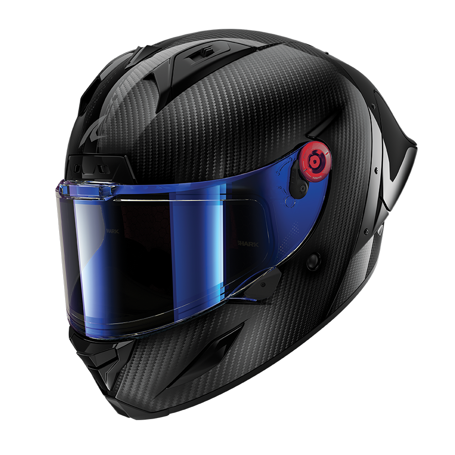 Motorcycle helmet - AERON GP Full Carbon Carbon Anthracite Carbon- IRID Blue - bott red